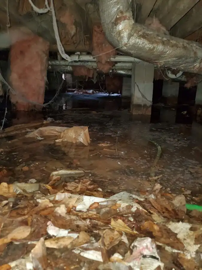 Crawl space flood assessment for Commercial Water Damage Restoration in Victor