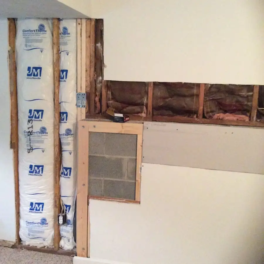 Wall insulation replacement during Contents Cleaning & Restoration in Victor